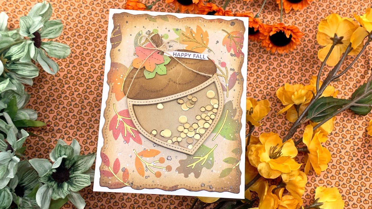 Pretty Pink Posh Acorn Shaker Card