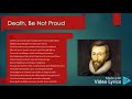 DEATH BE NOT PROUD POEM BY JOHN DONNE 1572 1631 Analysis By REGNARD BISHOZA 255 0 765709993 DEATH BE NOT PROUD POEM BY JOHN DONNE 1572 1631 Analysis By REGNARD BISHOZA 255 0 765709993