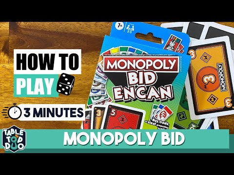 How to Play Monopoly Bid in 3 Minutes (Monopoly Card Game - Hasbro)