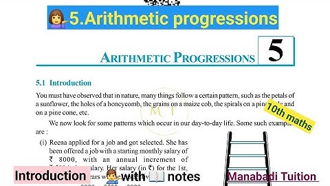 10th class math| chapter 5|💁‍♀️Arithmetic progression |💁‍♂️Introduction |CBSE| NCERT| with notes|