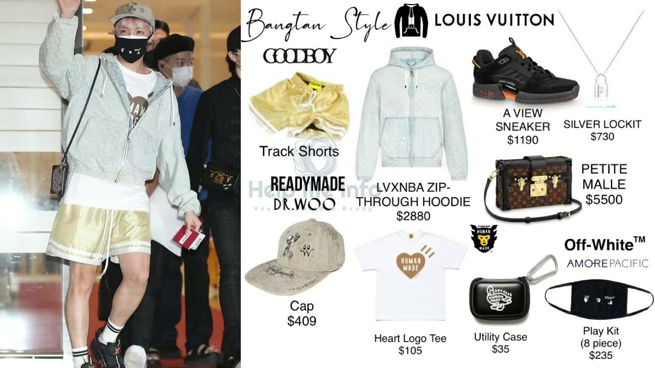 BTS Airport Outfits Costs Leaving for New York 2021  BTS Airport Louis  Vuitton Fashion Styles 2021 