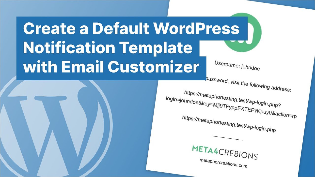Create a Default WordPress Notification Template with Email Customizer ...