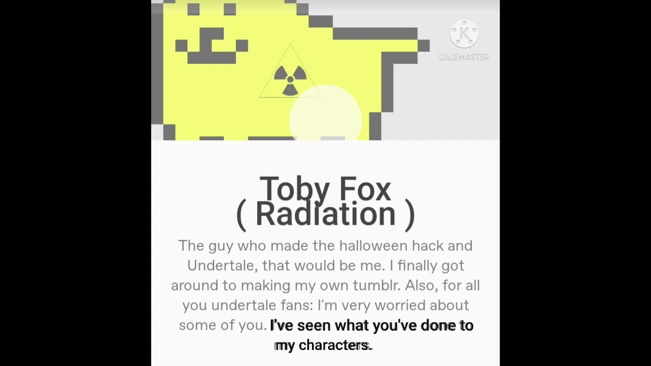 Toby Fox ( Radiation ) on Tumblr