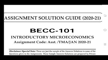 BECC 101 Ignou Solved Assignment 2020-21