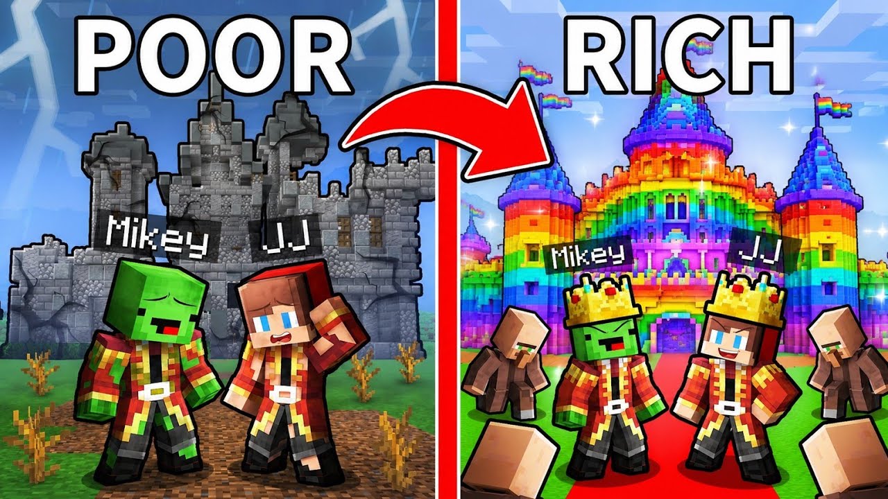 JJ and Mikey: POOR vs RICHEST KINGDOM in Minecraft!