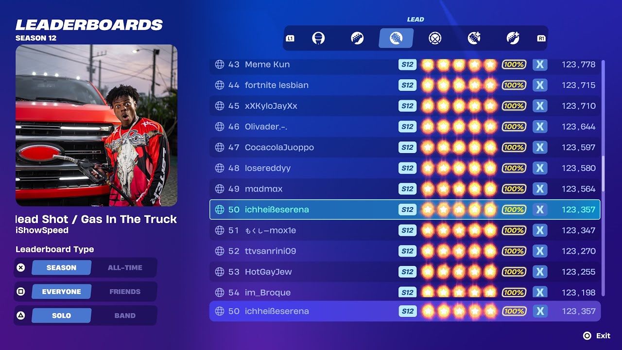 [Fortnite Festival S12] Headshot / Gas in the Truck 100% FC Expert Lead