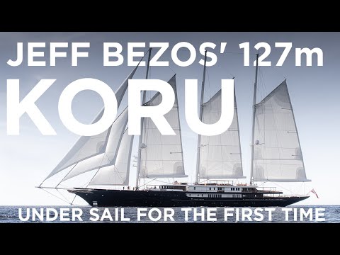 JEFF BEZOS' 127m sailing yacht KORU seen under SAIL for the first time | SuperYacht Times