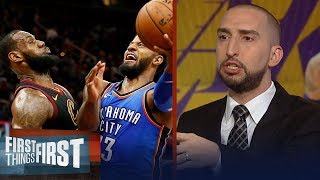 Nick Wright on why LeBron plus Paul George make the Lakers a title threat | NBA | FIRST THINGS FIRST