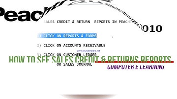 How to See Sales Credits & Returns Reports in Peachtree Quantum || Computer e Learning
