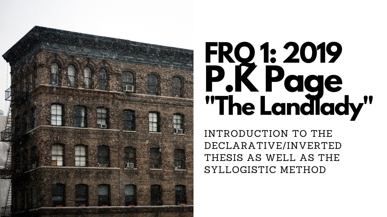 FRQ 1 2019 P.K Page "The Landlady" YouTube