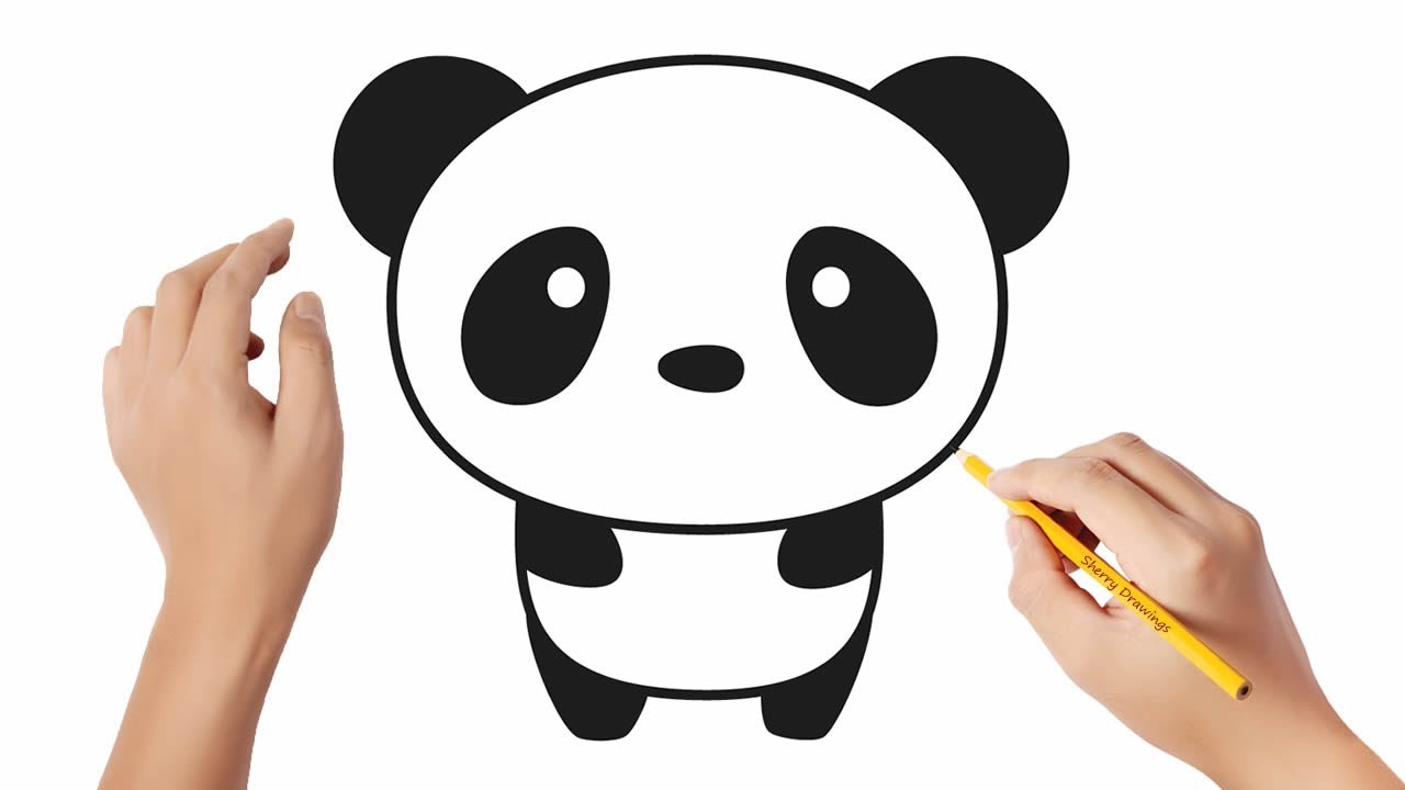 How to draw a Panda Easy drawings - YouTube