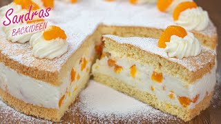 Käse-Sahne-Torte mit Mandarinen | Mandarinen-Sahnetorte