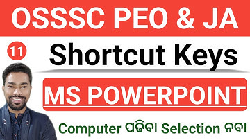 MS PowerPoint || 50 Important Shortcut Keys || OSSSC PEO & JA || Computer Class || By Sunil Sir