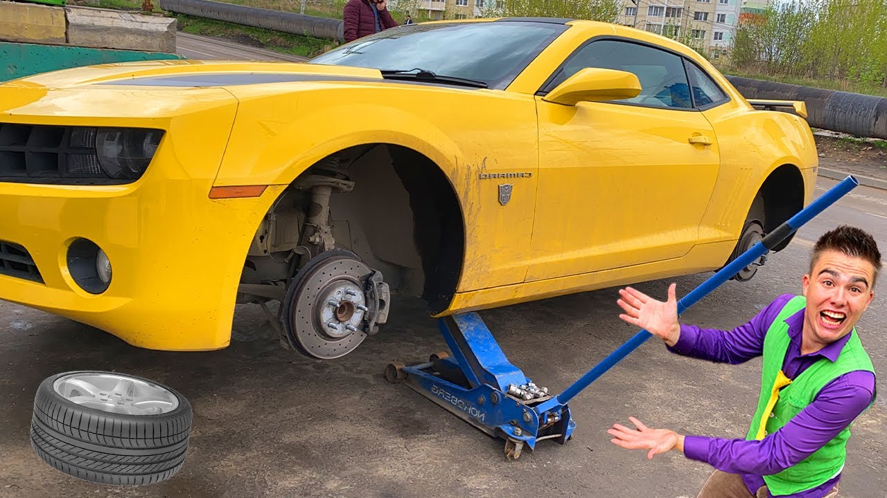 Mr. Joe on BROKEN Camaro After RACE CAME to Car SERVICE to REPAIR WHEELS of Car 13+