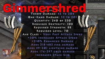 D2R Unique Items - Gimmershred (Flying Axe)