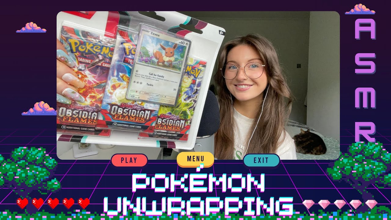 ASMR Pokémon unwrapping🔥🐲 (tapping, whispering, mic scratching)