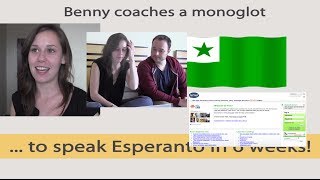 Benny's coaches a monoglot to learn Esperanto: Week 1 (with En/Eo subtitles)