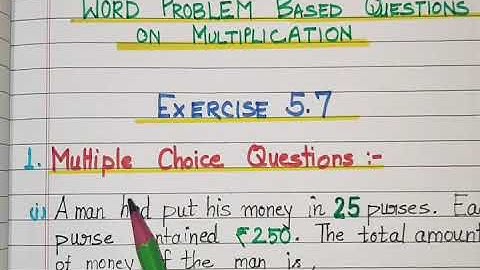 Class-3 |Chapter-5 |Multiplication| Exercise based on Multiplication (Exercise 5.7)