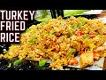 AMAZING TURKEY FRIED RICE ON THE GRIDDLE! PERFECT THANKSGIVING LEFTOVERS COOK IDEA!
