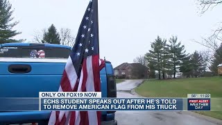 Tri-State student says school told him to take American flag off truck