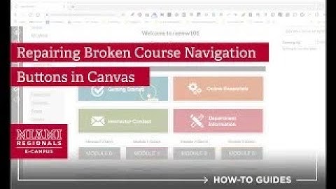 Repairing Course Navigation Links in Canvas