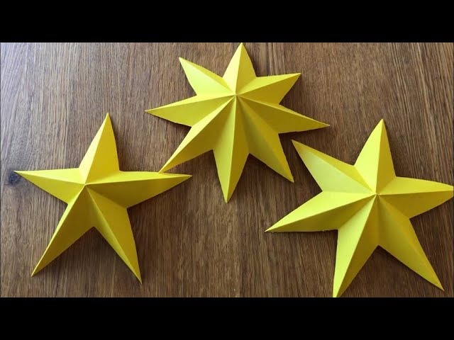 Jednoduchá papírová hvězda, vánoční dekorace na stromeček - YouTube