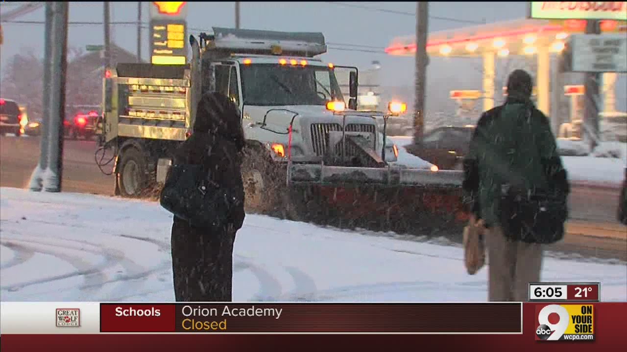 Snow closes schools, makes for a rough AM commute