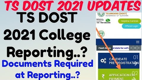 TS DOST 2021 College Reporting Latest Update//Documents Required for College Reporting