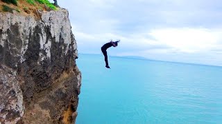 قفز من علو 20 متر في بحر قابوياوا - التجربة الأولى استعدادا للبطولة العالمية Cliff jumps in kaboyawa