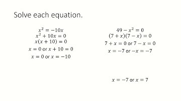 9 4 Solving Quadratic Equations by Factoring