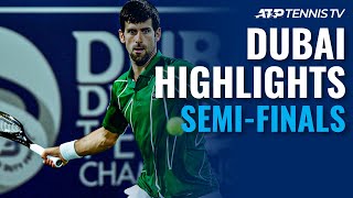 Djokovic Escapes Monfils to Set Tsitsipas Clash | Dubai 2020 Semi-Final Highlights