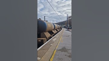 class 66 rhtt passes keighley station #train #railwaycontent #trainspotting