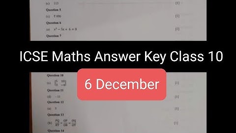 CLASS 10 ICSE | Maths Solution | QUESTION PAPER WITH ANSWER KEY| SEMESTER 1| 2021-22/6 December