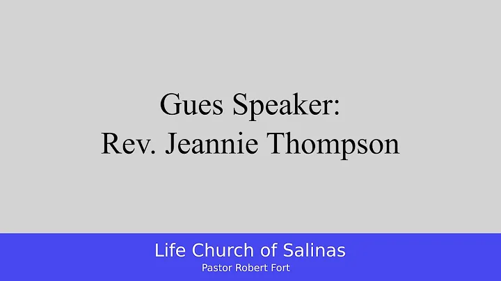 Guest Speaker: Rev. Jeannie Thompson