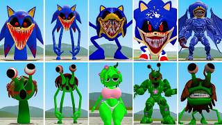 ALL NEW SONIC EXE BLUES VS EVOLUTION OF ALL GREENHORROR MECHATITAN ? in Garrysmod!,...