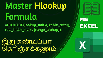 Learn HLOOKUP in Excel Step by Step in Tamil | Horizontal Lookup Made Easy
