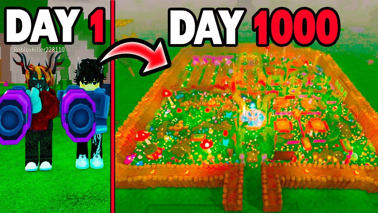 1000 days to build the ULTIMATE BASE in 99 Nights in the Forest