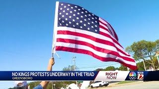 Hundreds gather for 2nd 'No Kings' demonstrations across the Triad in opposition to Trump adminis...
