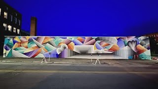 Lewiston's newest mural brings a burst of color to Chestnut Street