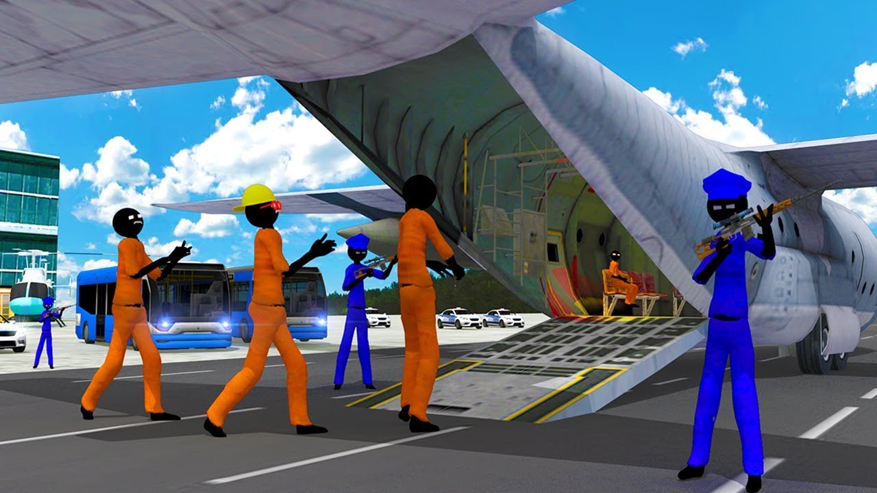 Stickman Prisoner Transport Police Airplane (by Black Cell Studio) Android Gameplay [HD]