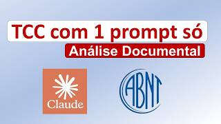 TCC com Um Prompt só - Análise Documental #claude #inteligênciaartificial