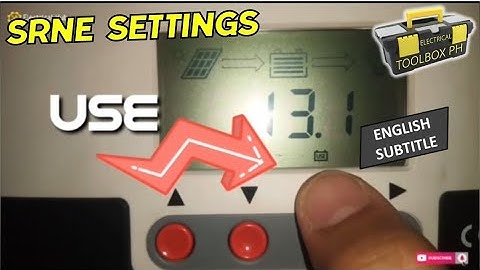 SRNE Charge Controller | Parameter modifications | Tagalog