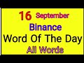 Wodl Answers | Binance word of the day | digital Art theme