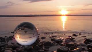 Relaxing waterside, meditation and mind resting