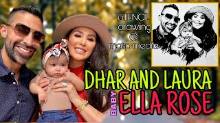 DHAR MANN AND LAURA and their baby ELLA ROSE  || stencil drawing || dhar mann || masp media