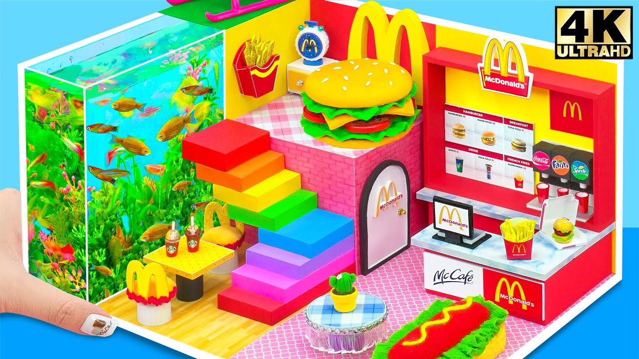 Make Miniature McDonalds Store has Hamburger Bedroom and Big Fish