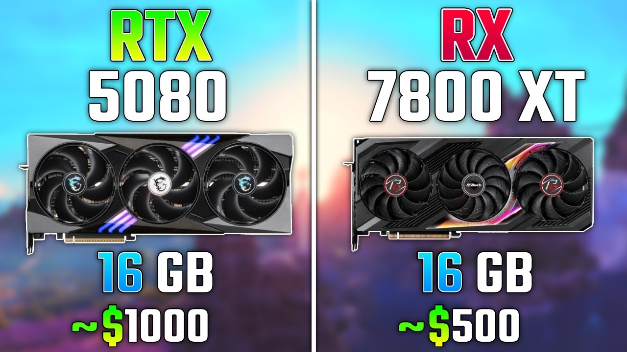 RTX 5080 vs RX 7800 XT | Test in 7 Games - YouTube