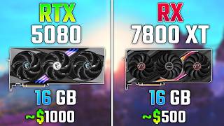 RTX 5080 vs RX 7800 XT | Test in 7 Games