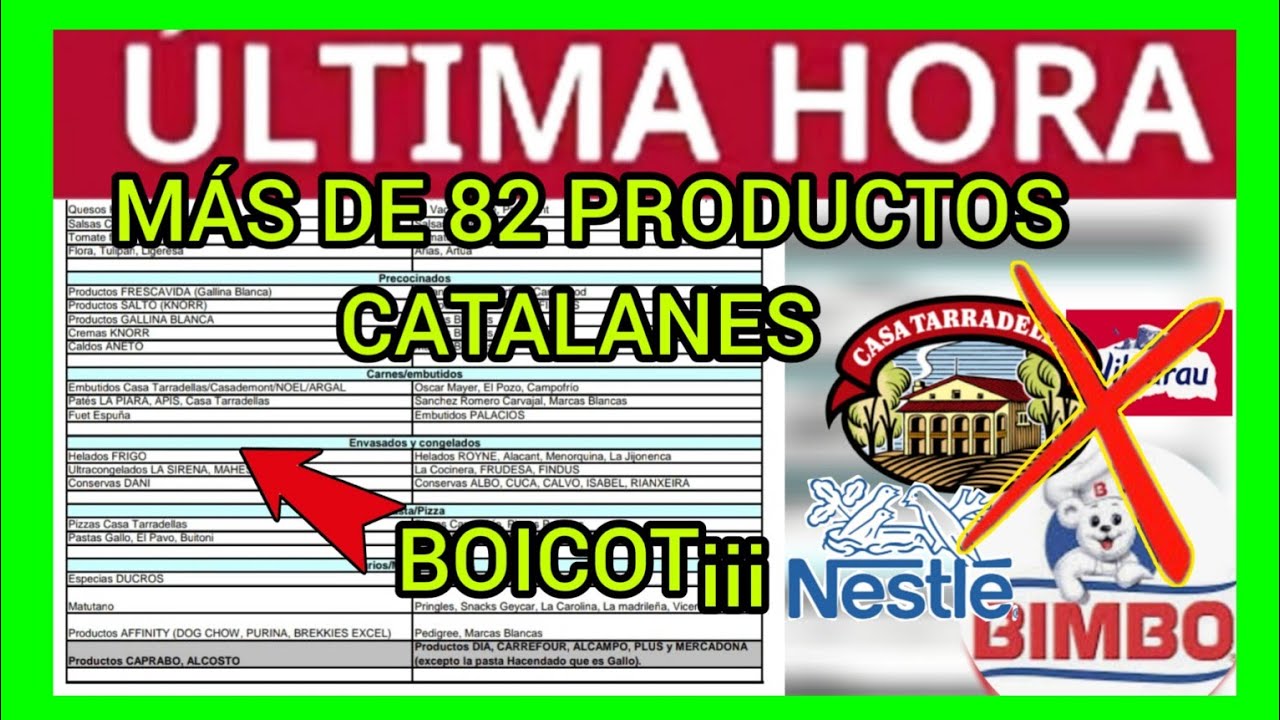 + DE 80 PRODUCTOS CATALANES QUE NO PAGARÁN IMPUESTOS AL ESTADO