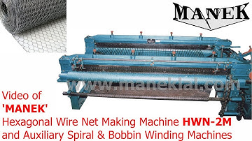 Manek - Hexagonal Wire Netting Machine Model: HWN-2M with Spiral Winding & Bobbin Winding